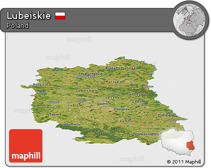 Satellite Panoramic Map of Lubeiskie, single color outside