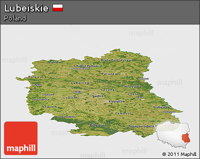 Satellite Panoramic Map of Lubeiskie, single color outside