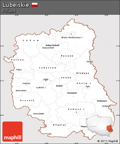 Classic Style Simple Map of Lubeiskie, cropped outside