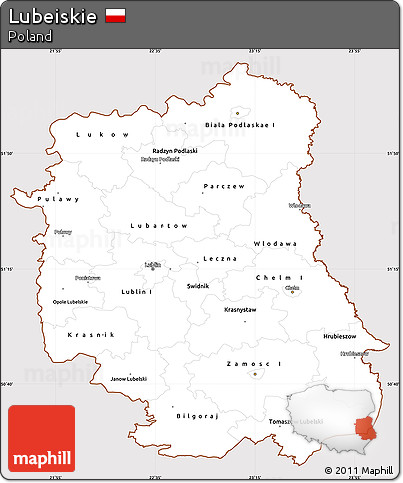 Classic Style Simple Map of Lubeiskie, cropped outside