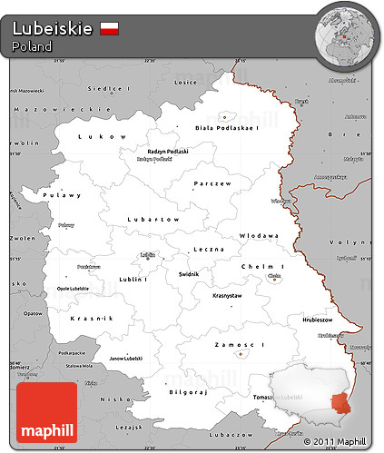 Gray Simple Map of Lubeiskie