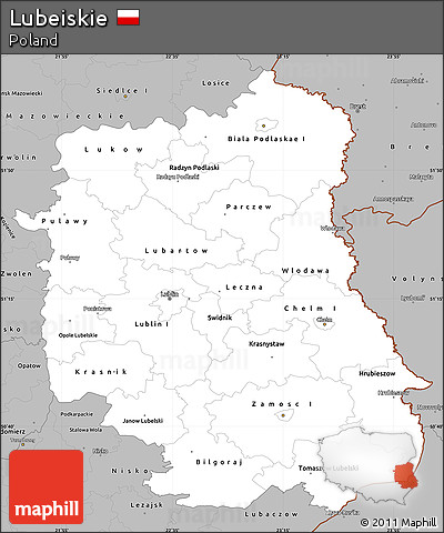 Gray Simple Map of Lubeiskie