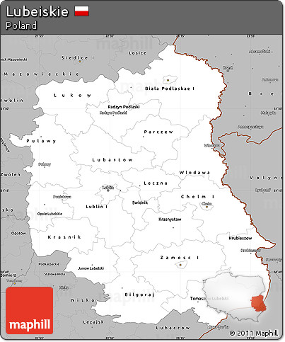 Gray Simple Map of Lubeiskie