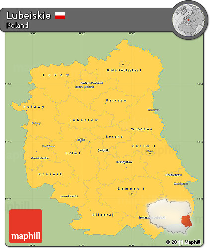 Savanna Style Simple Map of Lubeiskie, single color outside