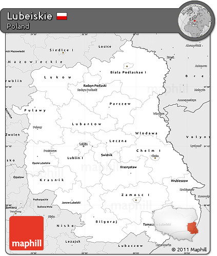 Silver Style Simple Map of Lubeiskie