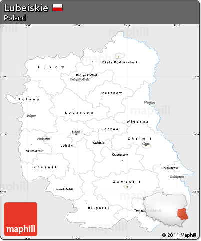 Silver Style Simple Map of Lubeiskie, single color outside