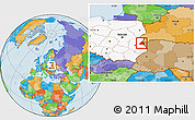 Political Location Map of Wlodawa, highlighted country