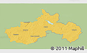 Savanna Style 3D Map of Nowa Sol, single color outside