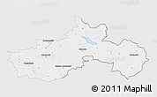 Silver Style 3D Map of Nowa Sol, single color outside