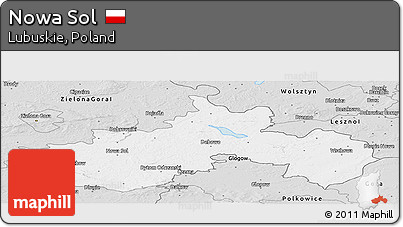 Silver Style Panoramic Map of Nowa Sol