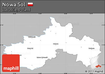 Gray Simple Map of Nowa Sol, single color outside