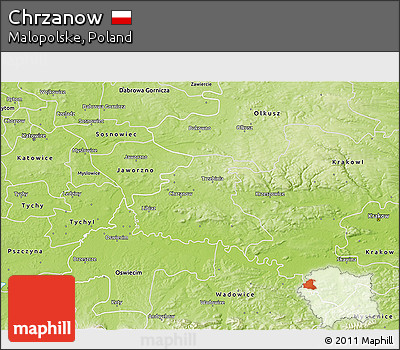 Physical 3D Map of Chrzanow