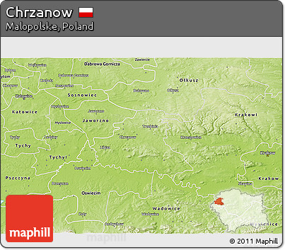 Physical 3D Map of Chrzanow