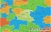 Physical 3D Map of Chrzanow, political outside