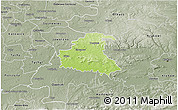Physical 3D Map of Chrzanow, semi-desaturated