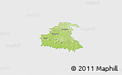 Physical 3D Map of Chrzanow, single color outside