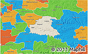 Shaded Relief 3D Map of Chrzanow, political outside
