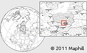 Blank Location Map of Chrzanow, highlighted country, highlighted parent region, within the entire country