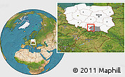 Satellite Location Map of Chrzanow, highlighted country, highlighted parent region