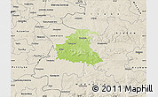 Physical Map of Chrzanow, shaded relief outside
