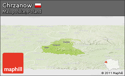Physical Panoramic Map of Chrzanow, lighten