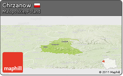 Physical Panoramic Map of Chrzanow, lighten
