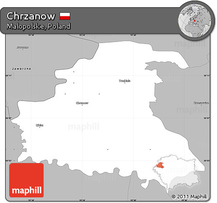 Gray Simple Map of Chrzanow