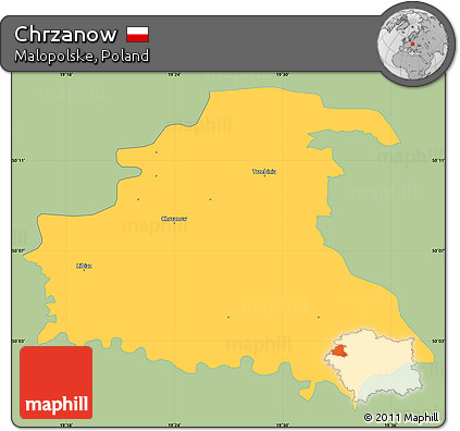 Savanna Style Simple Map of Chrzanow, single color outside