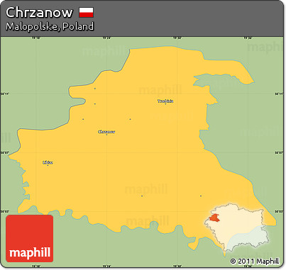 Savanna Style Simple Map of Chrzanow, single color outside