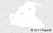 Silver Style Simple Map of Chrzanow, single color outside