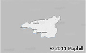 Gray 3D Map of Dabrowa Tarnowska, single color outside