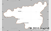 Gray Simple Map of Dabrowa Tarnowska, cropped outside
