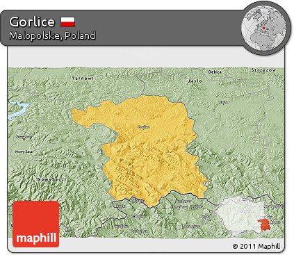 Savanna Style 3D Map of Gorlice