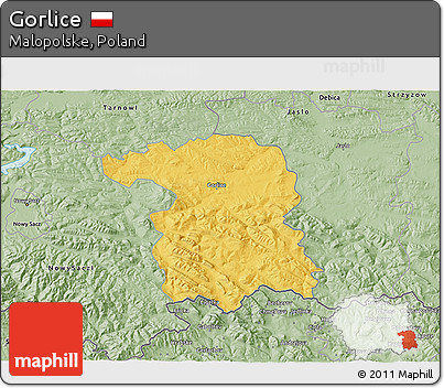 Savanna Style 3D Map of Gorlice