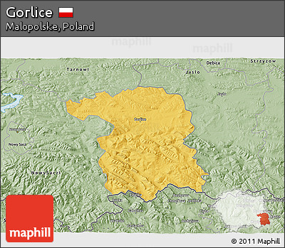 Savanna Style 3D Map of Gorlice