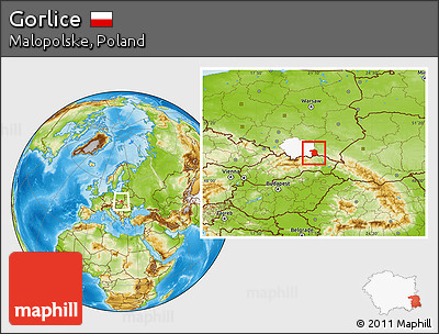 Physical Location Map of Gorlice, highlighted parent region