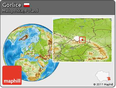Physical Location Map of Gorlice, highlighted parent region