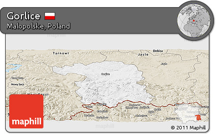 Classic Style Panoramic Map of Gorlice