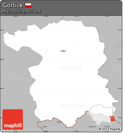 Gray Simple Map of Gorlice