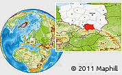 Physical Location Map of Malopolske, highlighted country