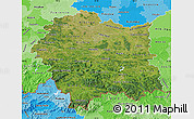 Satellite Map of Malopolske, political shades outside