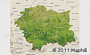 Satellite Map of Malopolske, shaded relief outside