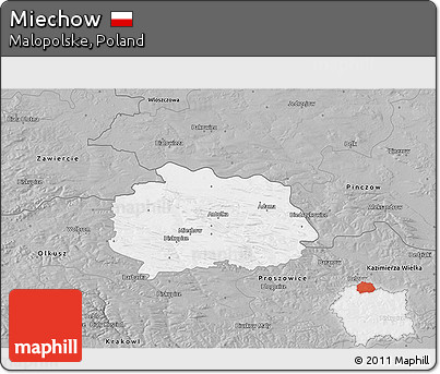 Gray 3D Map of Miechow