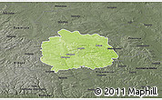 Physical 3D Map of Miechow, darken, semi-desaturated