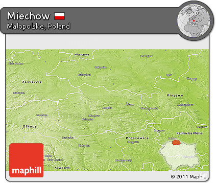 Physical 3D Map of Miechow