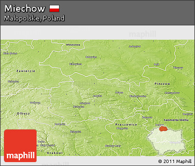 Physical 3D Map of Miechow