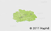 Physical 3D Map of Miechow, single color outside