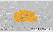 Political 3D Map of Miechow, lighten, desaturated