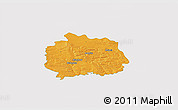 Political 3D Map of Miechow, single color outside