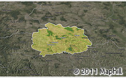 Satellite 3D Map of Miechow, darken, semi-desaturated
